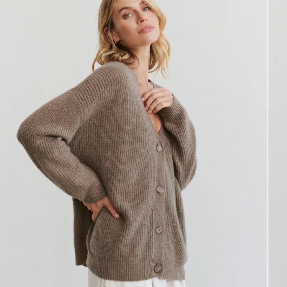 Jenni Kayne Cashmere Cocoon Cardigan Russet XXS